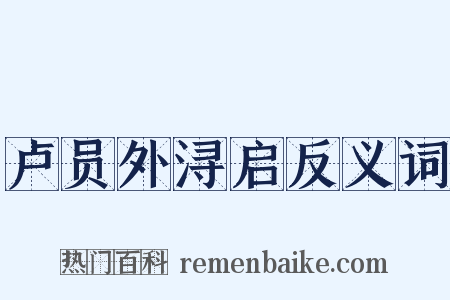 卢员外浔启反义词是什么意思的图片
